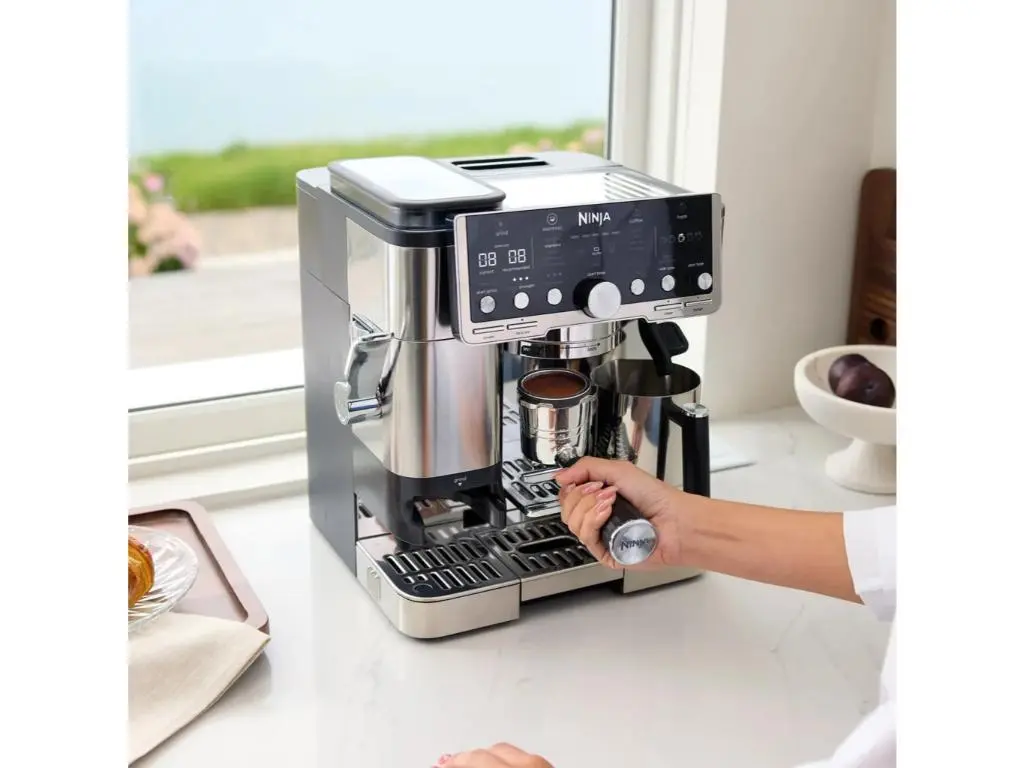 Aparat de cafea Ninja Luxe Cafe ProRezervor apa 2L, 2 x duze, argintiu - imagine 2