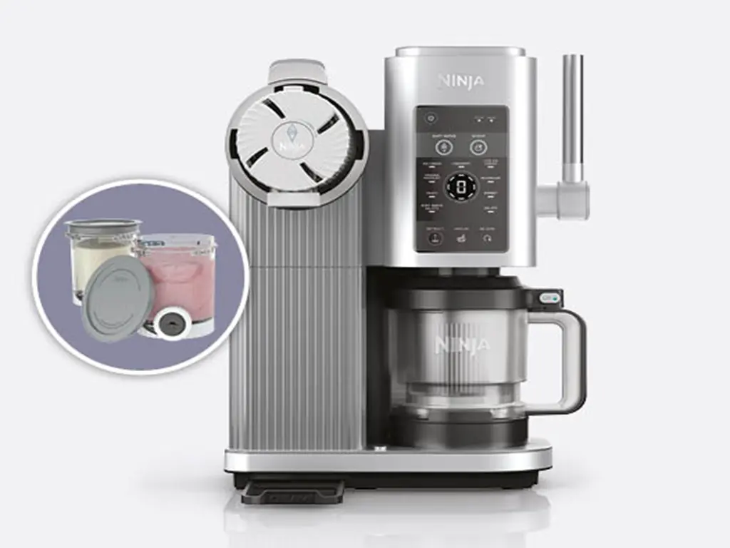 Aparat inghetata la cornet Ninja CREAMi Swirl13-in-1, 2 x recipiente 480ml, gri
