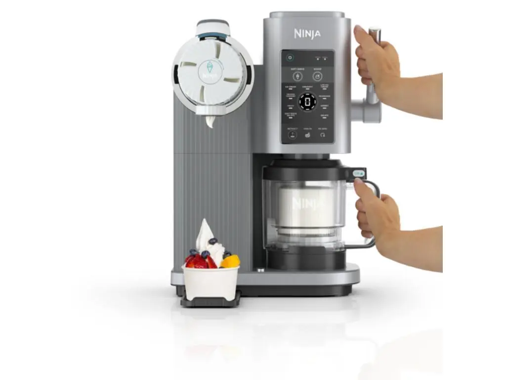 Aparat inghetata la cornet Ninja CREAMi Swirl13-in-1, 2 x recipiente 480ml, gri - imagine 6