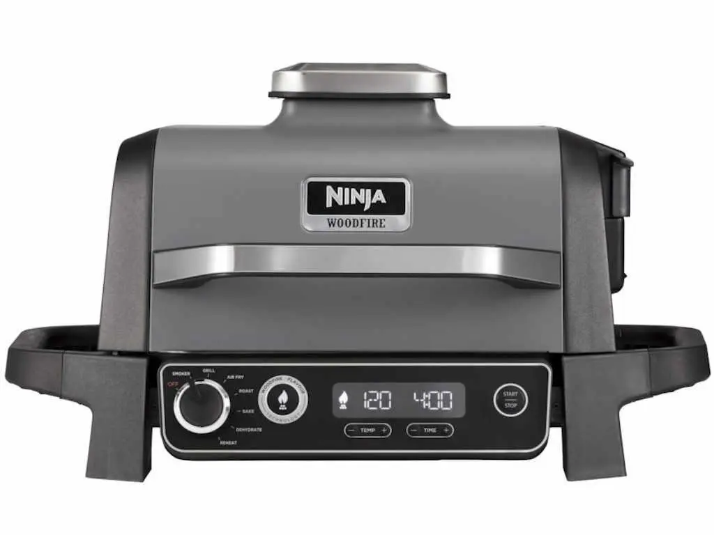 Gratar si afumator electric de exterior Ninja Wood7 functii, 2400W, gri