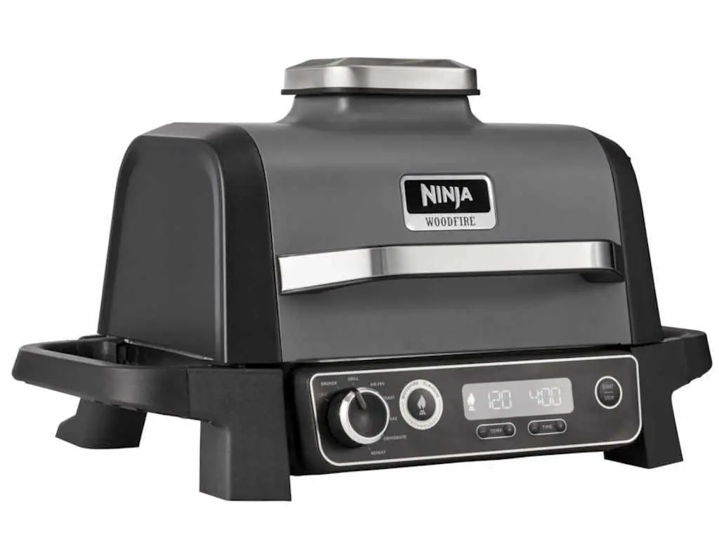 Gratar si afumator electric de exterior Ninja Wood7 functii, 2400W, gri - imagine 2