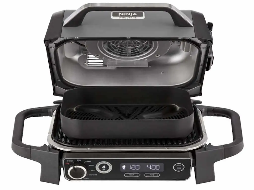 Gratar si afumator electric de exterior Ninja Wood7 functii, 2400W, gri - imagine 4