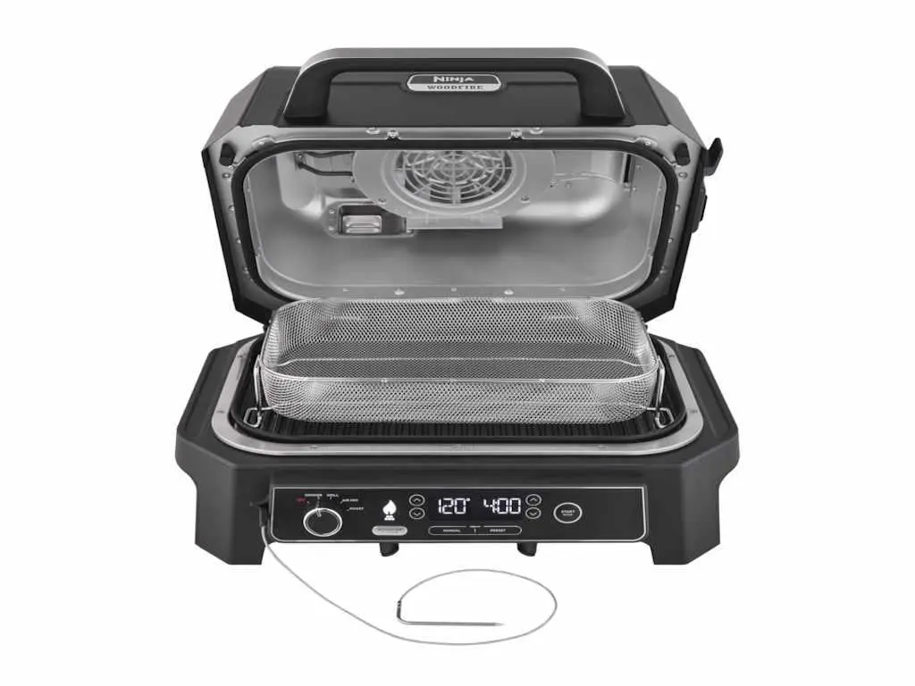 Gratar si afumator electric de exterior Ninja XLSistem Smart Cook, 7 functii, 1700W, 4-in-1 gri - imagine 5