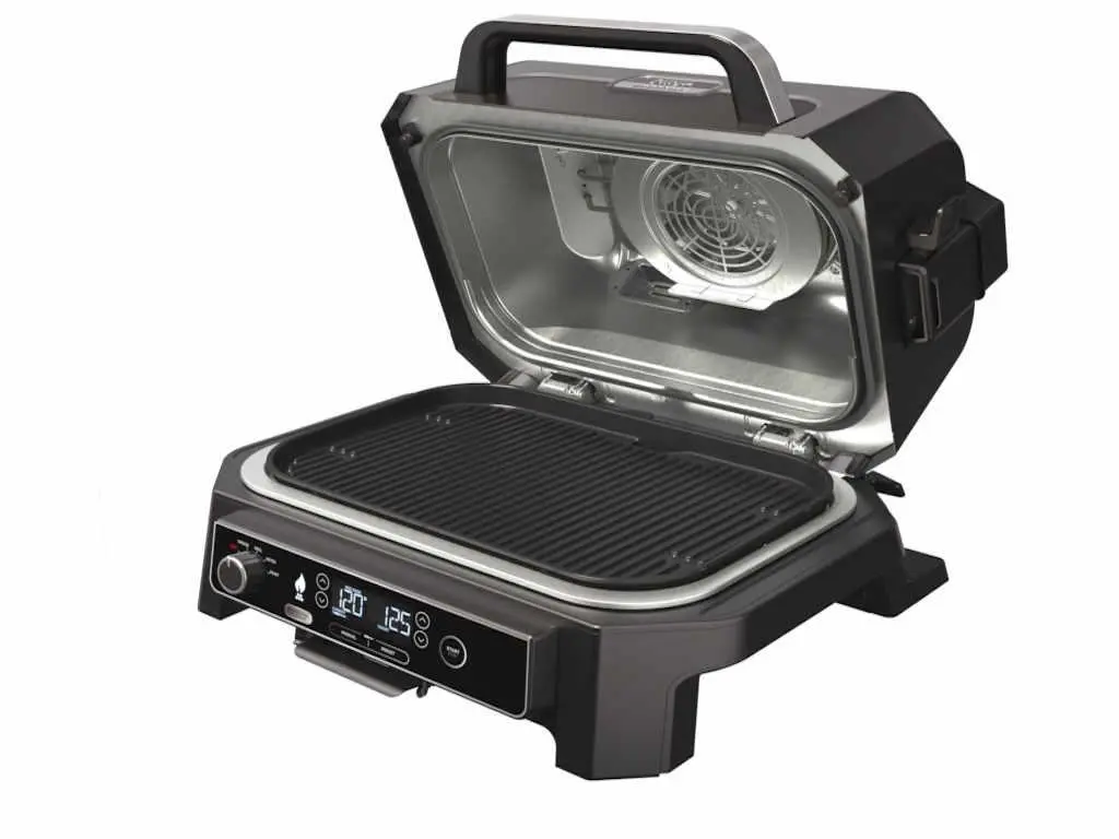 Gratar si afumator electric de exterior Ninja XLSistem Smart Cook, 7 functii, 1700W, 4-in-1 gri - imagine 8