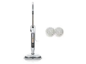 Mop electric cu aburi si curatare Shark S8201EU2 placute rotative, 3 setari de abur, alb/ gri